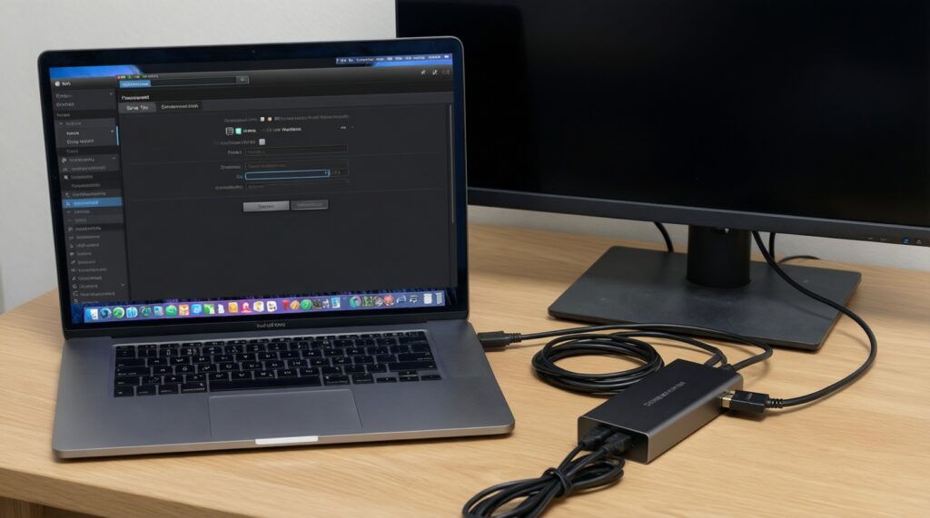 -อุปกรณ์เสริม Mac ที่ควรมีคู่จอพกพา: ฮับ USB‑C, ขาตั้ง, สายคุณภาพ, กระเป๋ากันกระแทก - иллюстрация