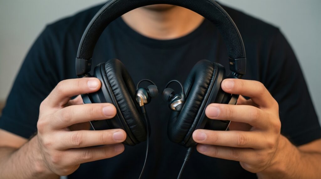 หูฟังกีฬาแบบไหนเหมาะกับคุณ: in‑ear, open‑ear, bone conduction สำหรับวิ่ง/ฟิตเนส - иллюстрация