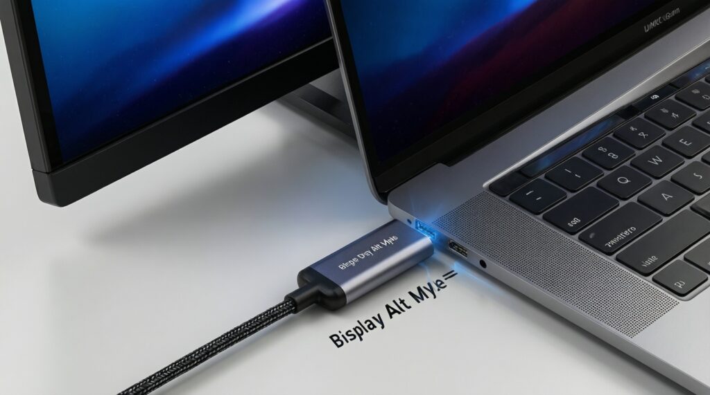 เปรียบเทียบจอภาพพกพาแบบ USB-C เดียวจบ vs ต้องต่อเพิ่ม: อันไหนเหมาะกับ MacBook ของคุณ - иллюстрация